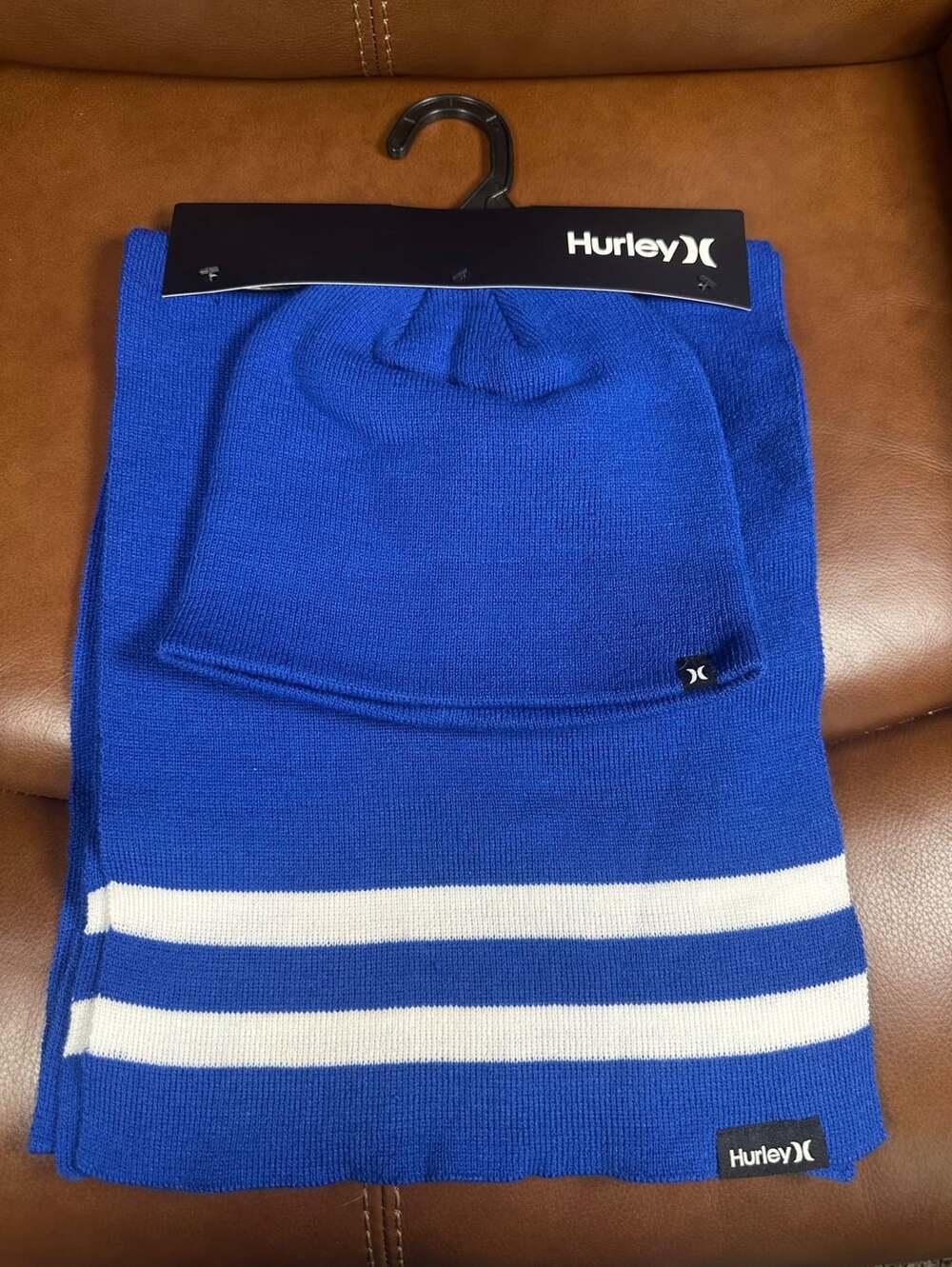 Hurley New Yorker Beanie And Scarf Set One Size Blue